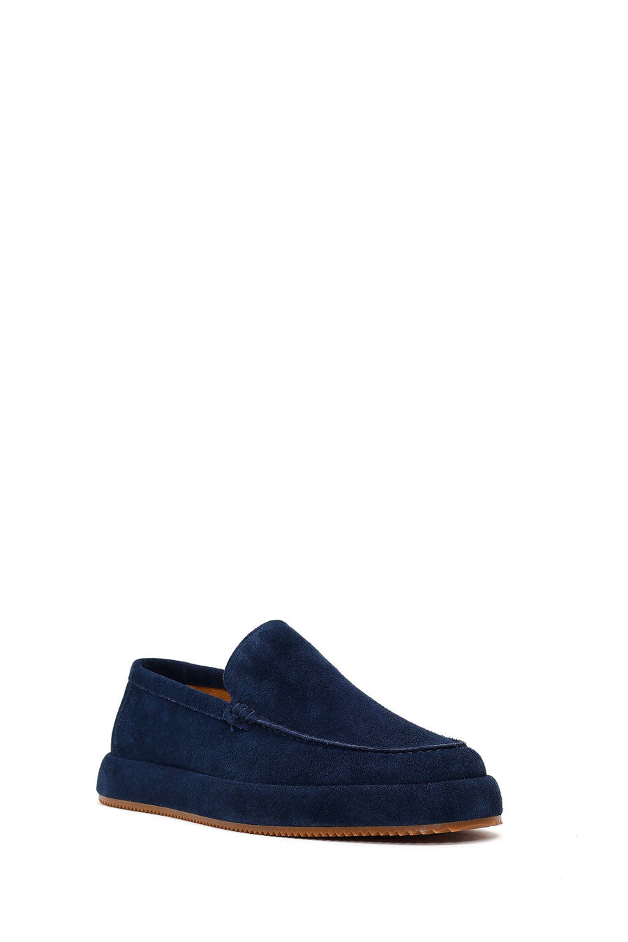 Erkek Lacivert Süet Deri Casual Loafer