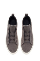 Men's Gray Lace-Up Suede Leather Sneaker | Derimod