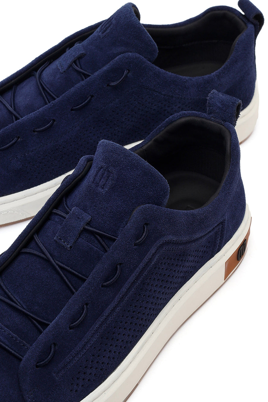 Erkek Lacivert Bağcıklı Süet Deri Sneaker