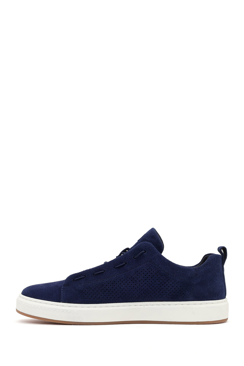 Erkek Lacivert Bağcıklı Süet Deri Sneaker