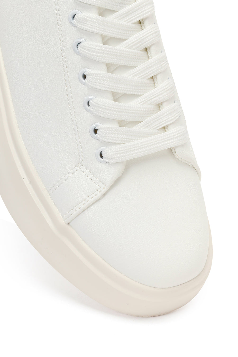 Erkek Beyaz Bağcıklı Kalın Tabanlı Sneaker