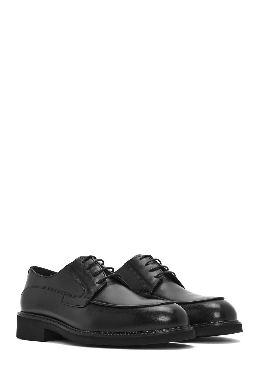Men's Black Lace-up Leather Casual Shoes