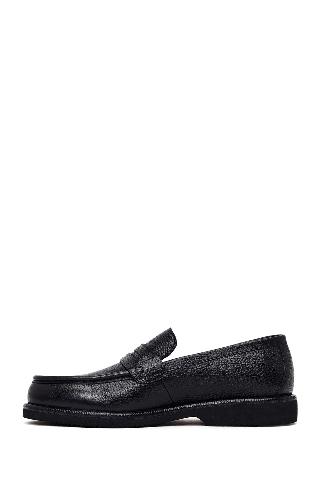 Erkek Siyah Deri Casual Loafer