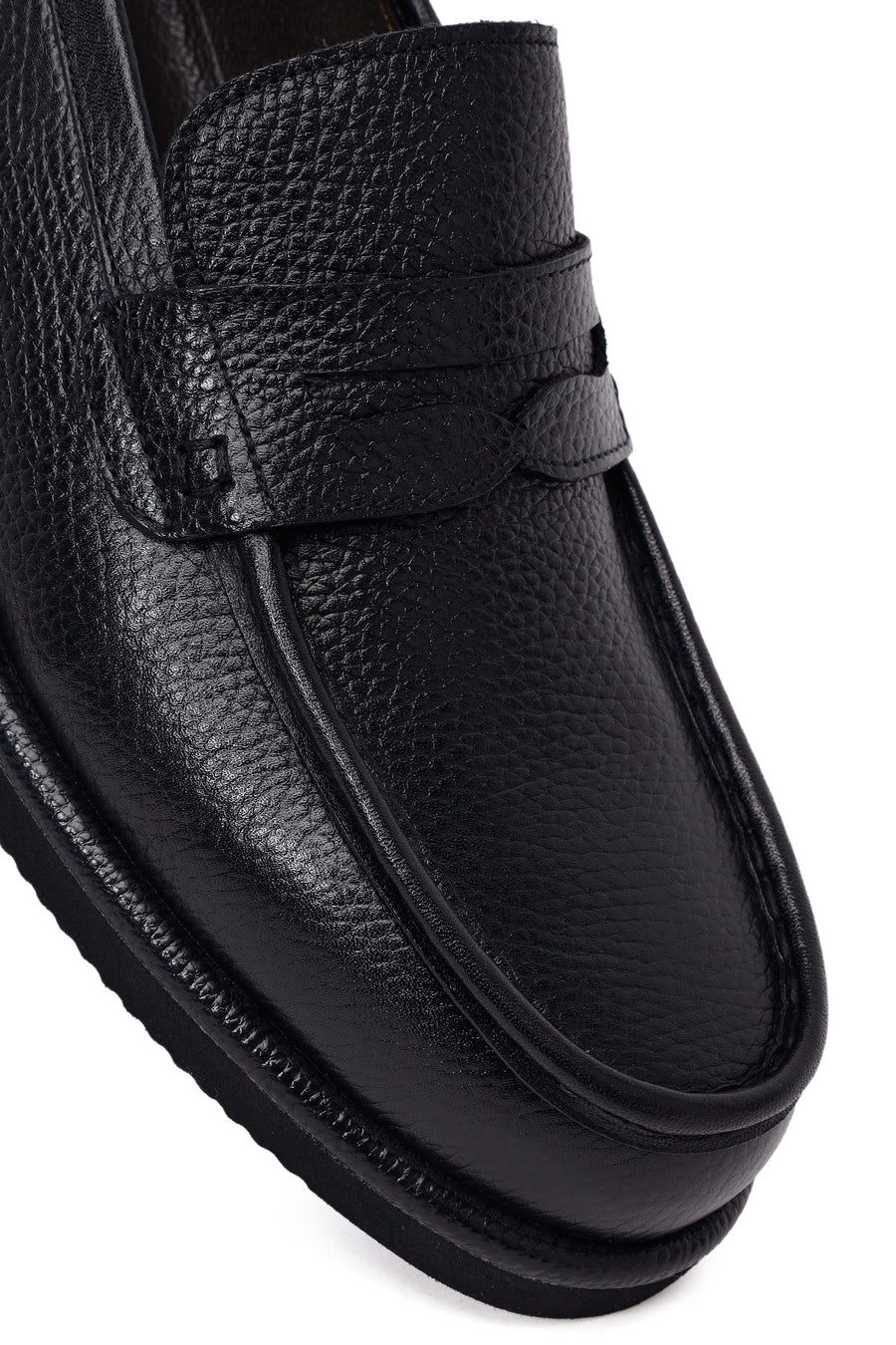 Erkek Siyah Deri Casual Loafer