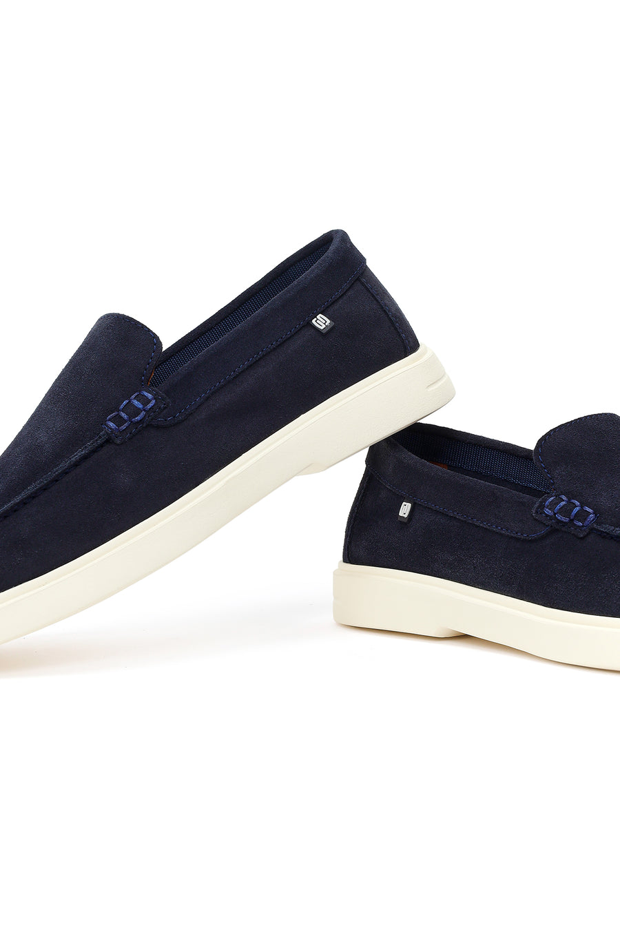 Erkek Lacivert Süet Deri Casual Loafer