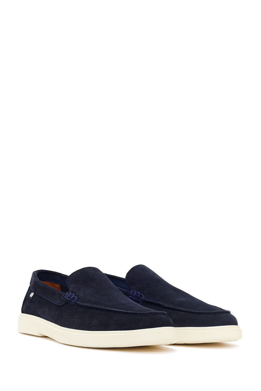 Erkek Lacivert Süet Deri Casual Loafer