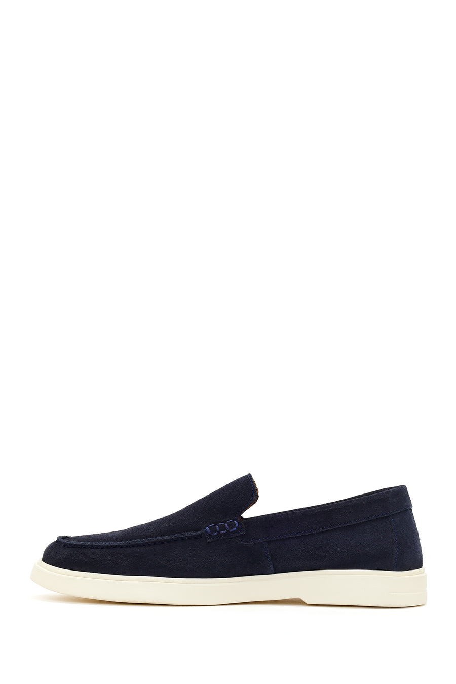 Erkek Lacivert Süet Deri Casual Loafer