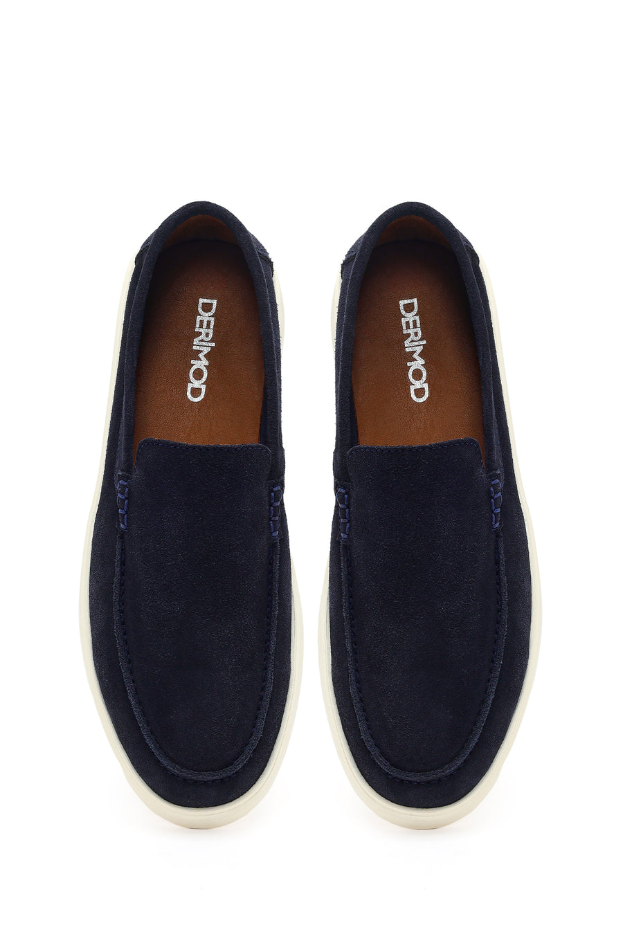 Erkek Lacivert Süet Deri Casual Loafer
