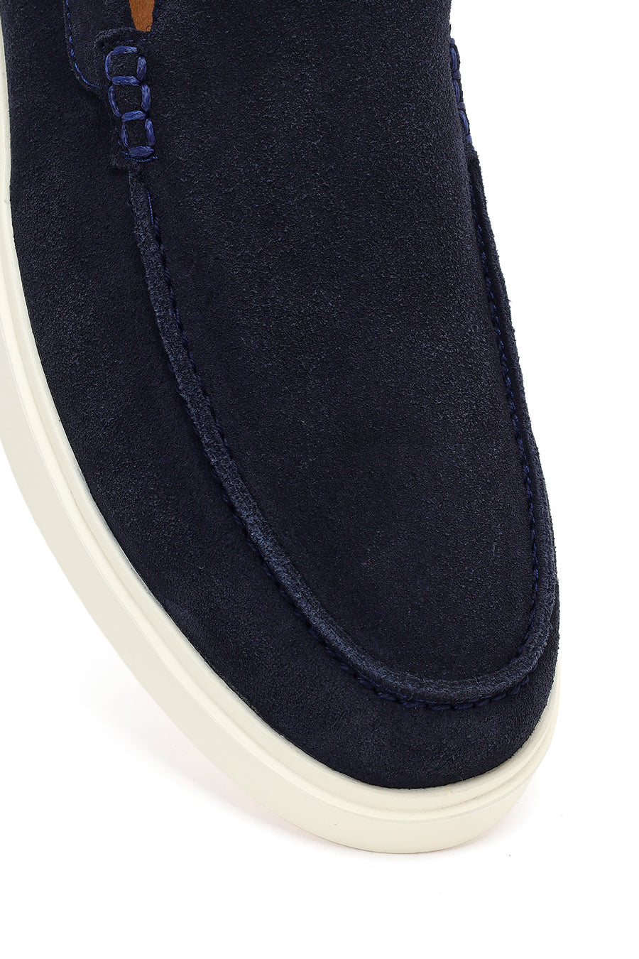 Erkek Lacivert Süet Deri Casual Loafer