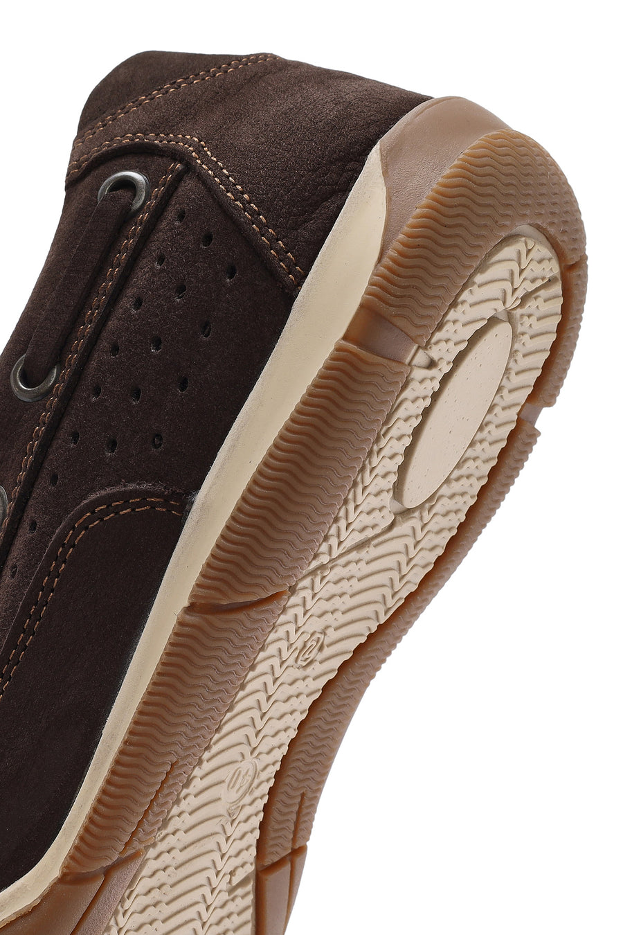 Men's Brown Lace-Up Nubuck Leather Casual Shoes