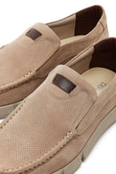 Men's Beige Nubuck Leather Casual Loafer | Derimod