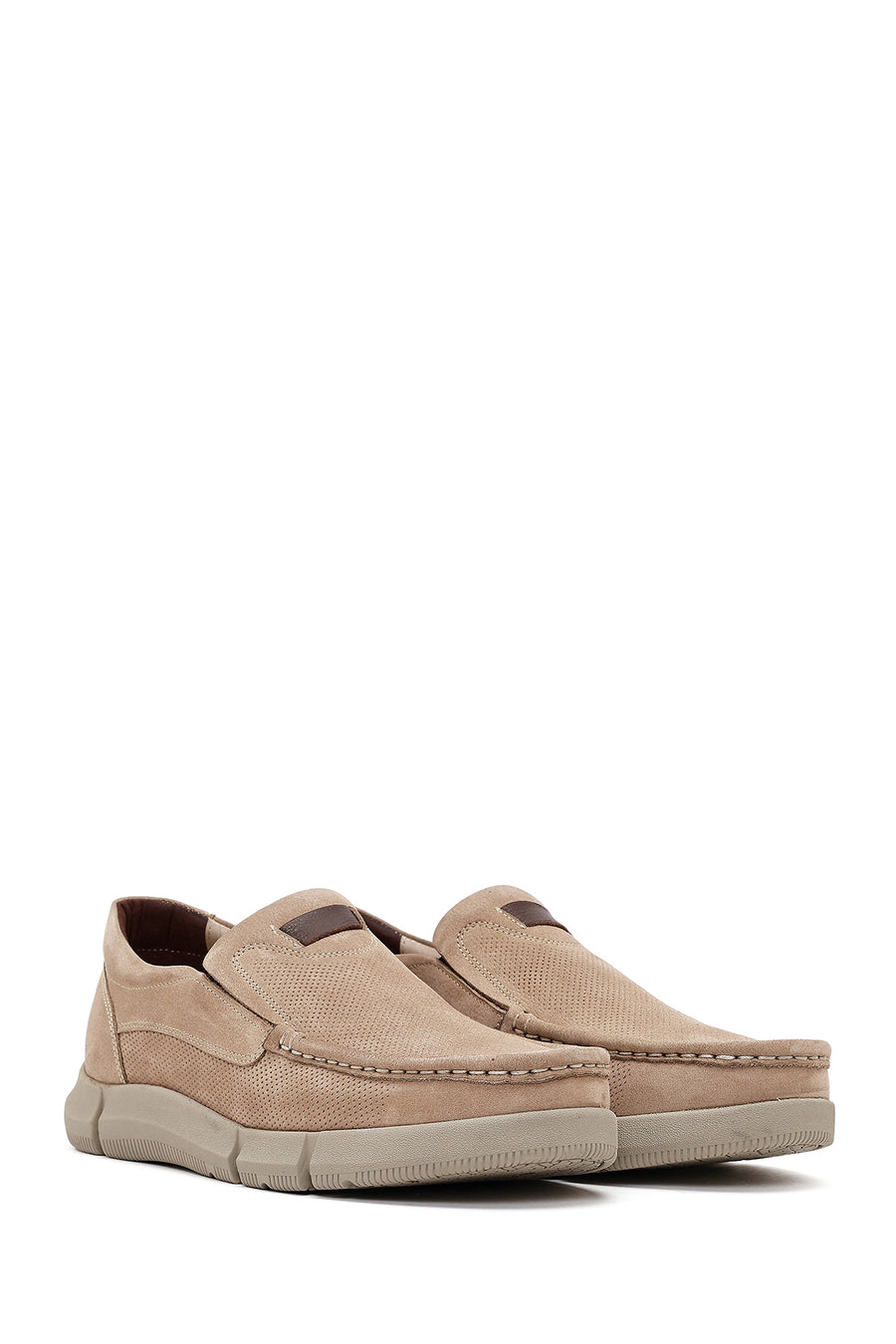 Men's Beige Nubuck Leather Casual Loafer