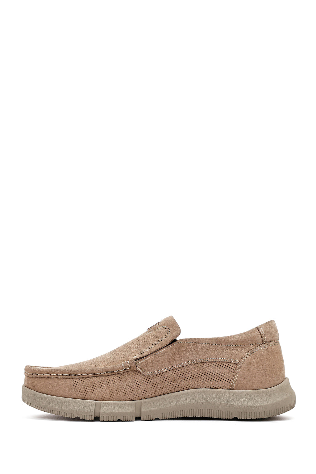 Erkek Bej Nubuk Deri Casual Loafer
