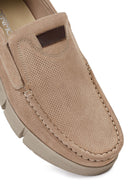 Men's Beige Nubuck Leather Casual Loafer | Derimod