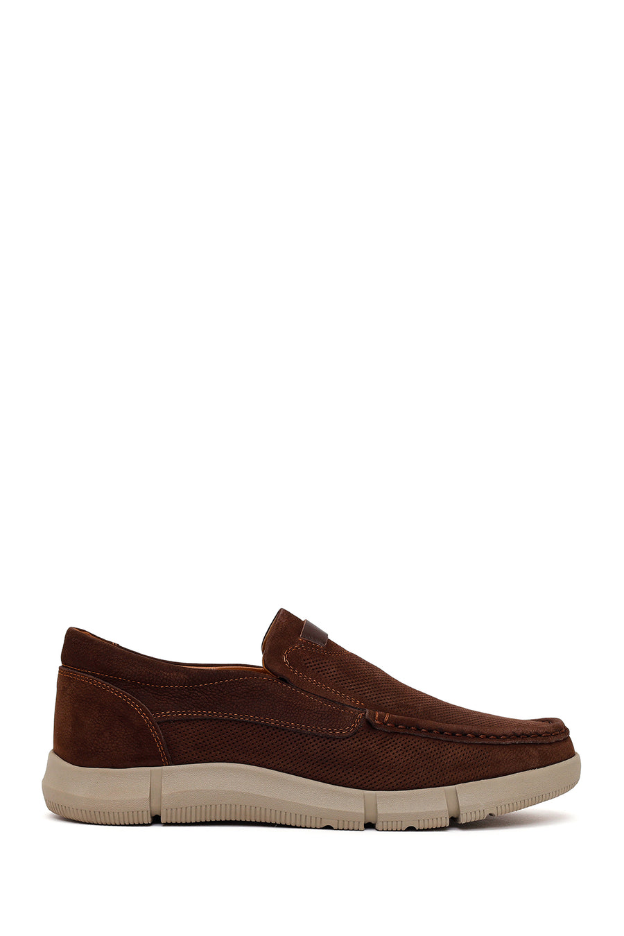 Erkek Kahverengi Nubuk Deri Casual Loafer 26SFD7104V3 | Derimod