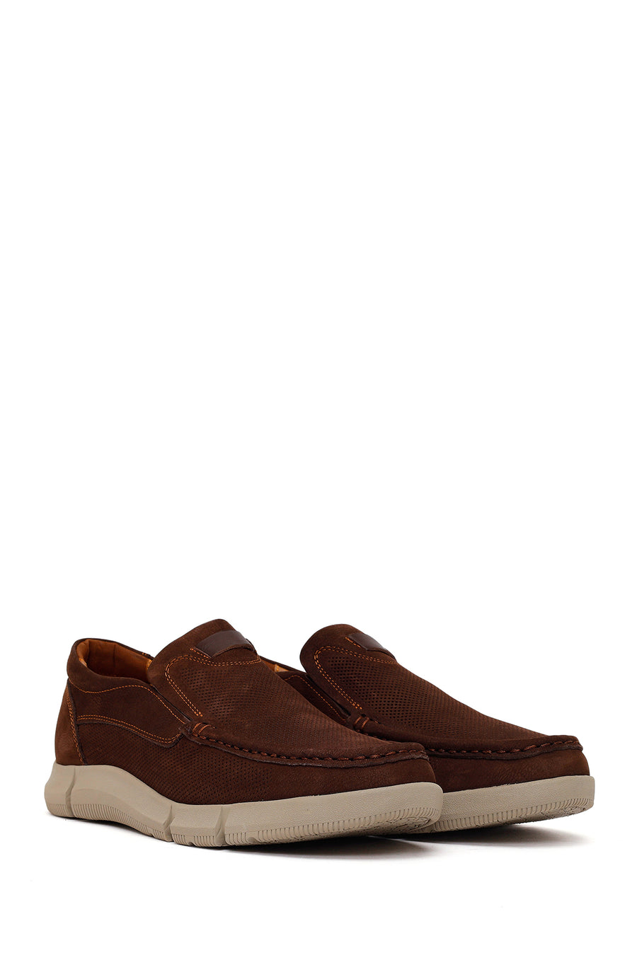 Erkek Kahverengi Nubuk Deri Casual Loafer