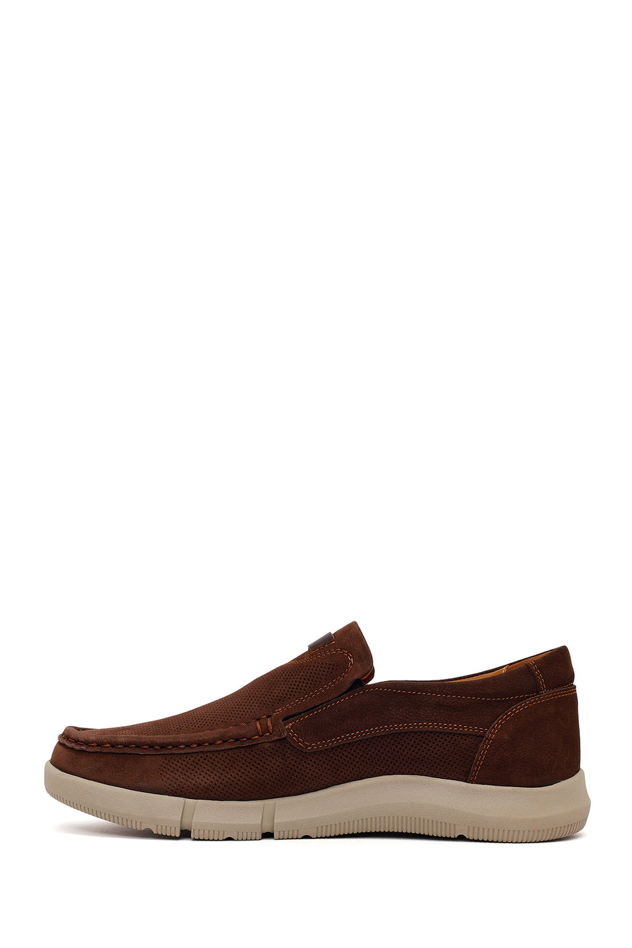 Erkek Kahverengi Nubuk Deri Casual Loafer