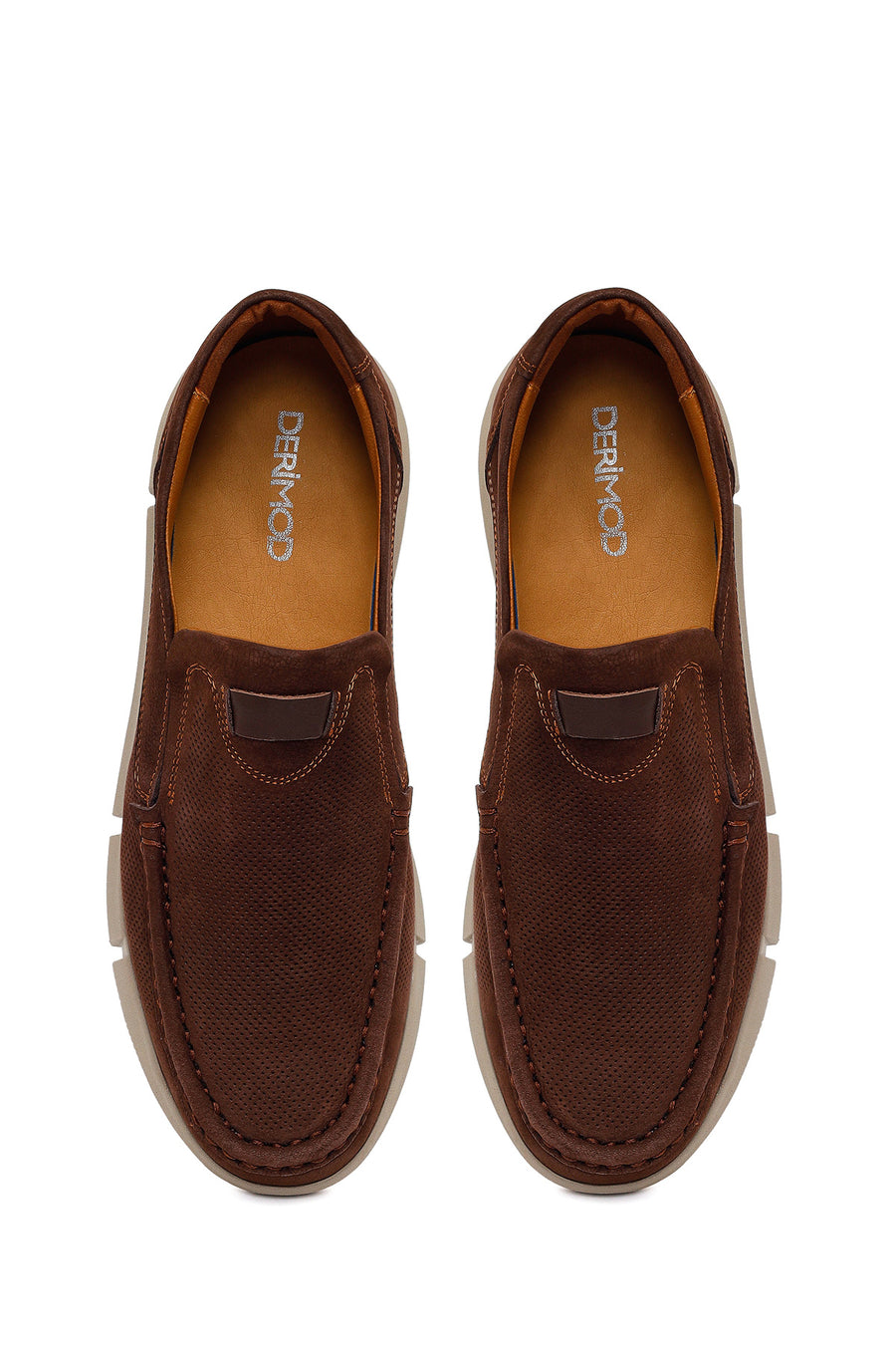 Erkek Kahverengi Nubuk Deri Casual Loafer