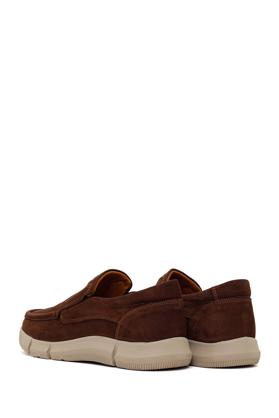 Erkek Kahverengi Nubuk Deri Casual Loafer