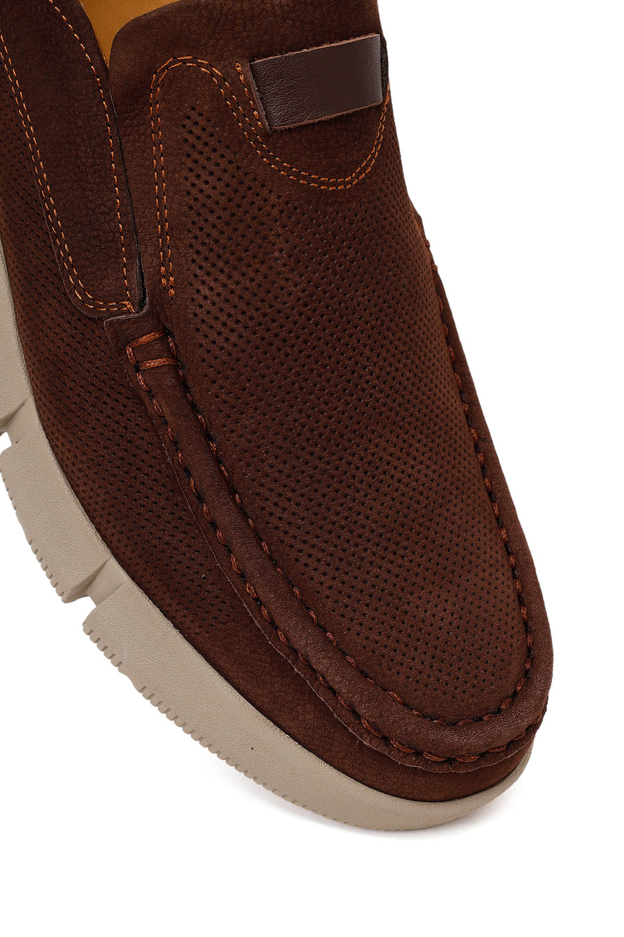 Erkek Kahverengi Nubuk Deri Casual Loafer