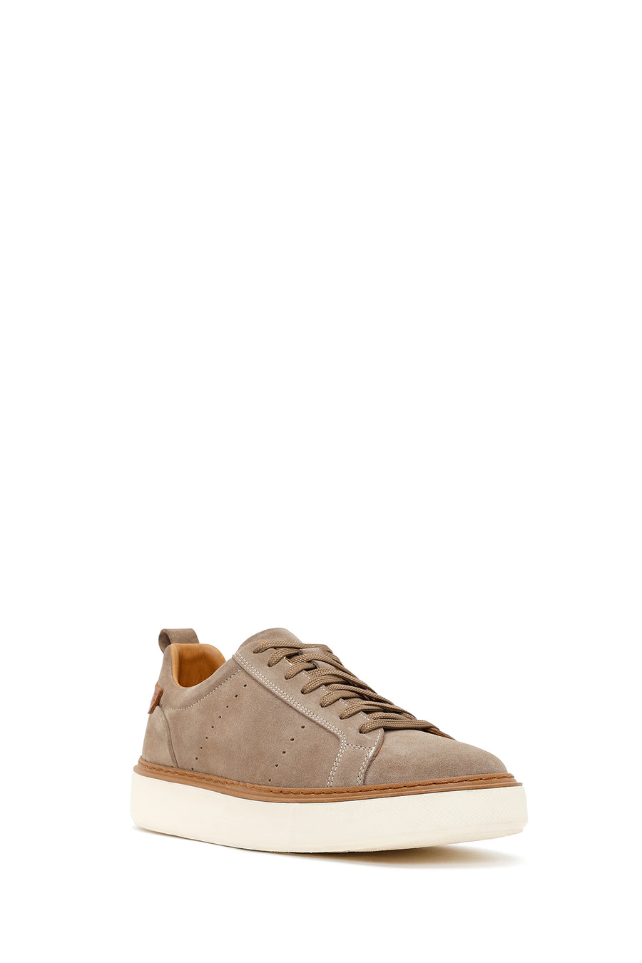 Erkek Vizon Bağcıklı Kalın Tabanlı Süet Deri Sneaker