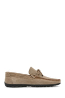 Men's Beige Tassel Suede Leather Loafer | Derimod