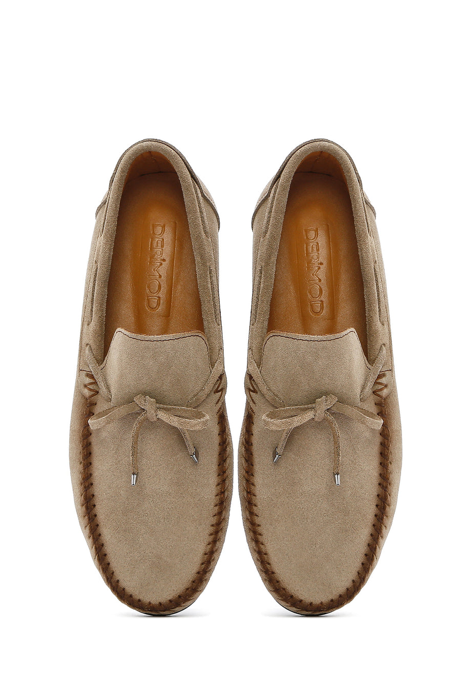 Men's Beige Tassel Suede Leather Loafer