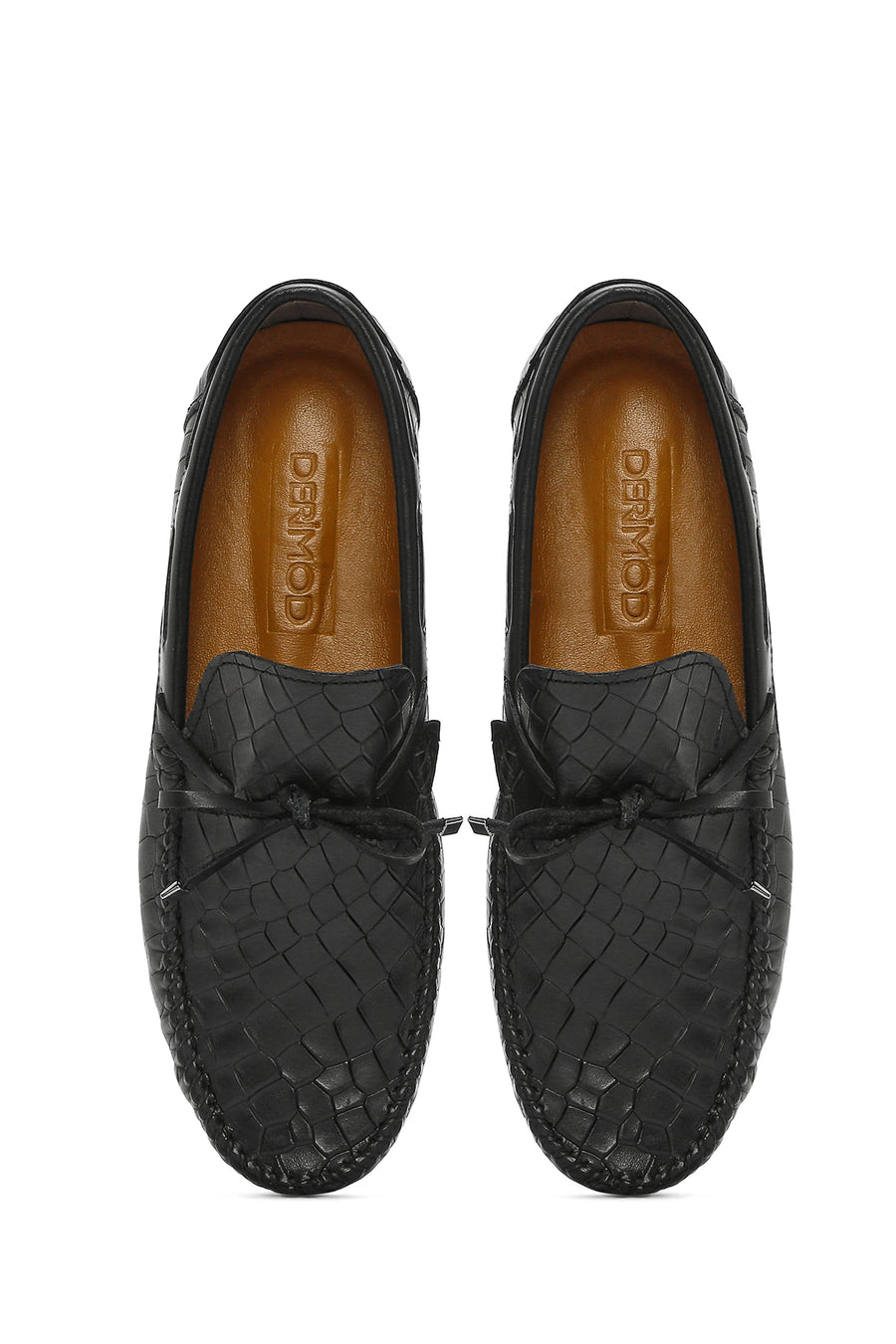 Erkek Siyah Kroko Deri Loafer
