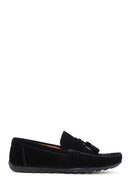 Men's Black Tassel Suede Leather Loafer | Derimod