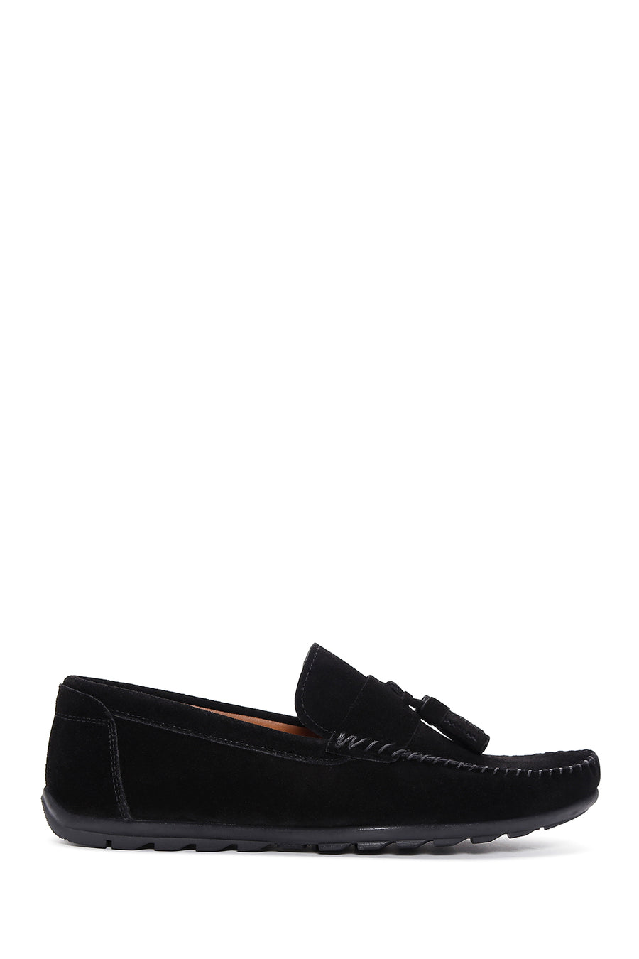 Men's Black Tassel Suede Leather Loafer 26SFD754610 | Derimod