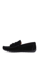 Men's Black Tassel Suede Leather Loafer | Derimod