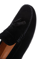 Men's Black Tassel Suede Leather Loafer | Derimod