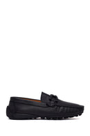 Erkek Siyah Tokalı Deri Loafer | Derimod