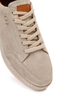 Erkek Bej Bağcıklı Süet Deri Sneaker | Derimod