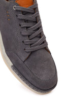 Erkek Gri Bağcıklı Süet Deri Sneaker | Derimod