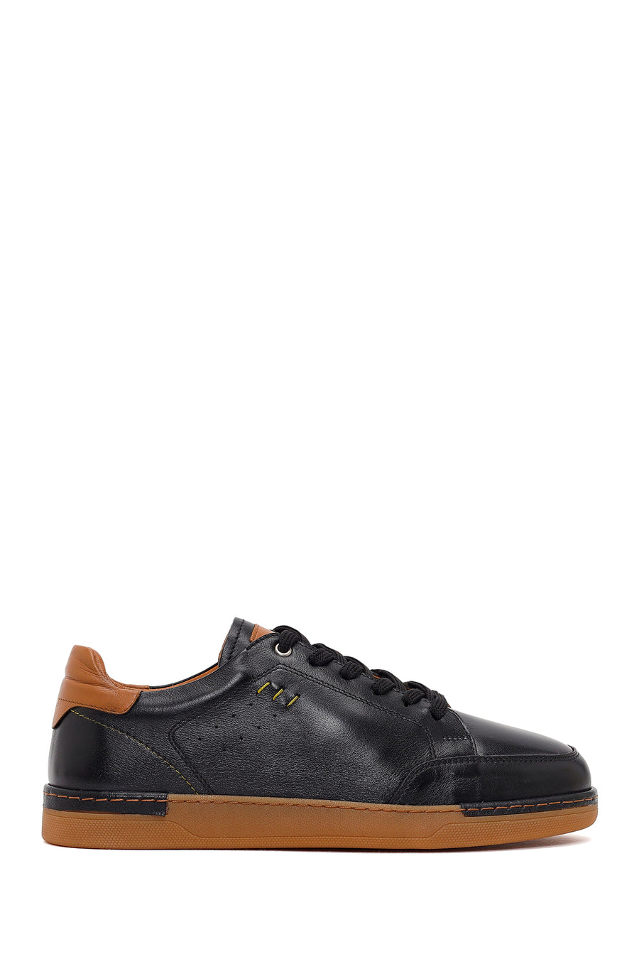 Erkek Siyah Bağcıklı Deri Sneaker 26SFD765118 | Derimod