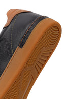 Erkek Siyah Bağcıklı Deri Sneaker | Derimod