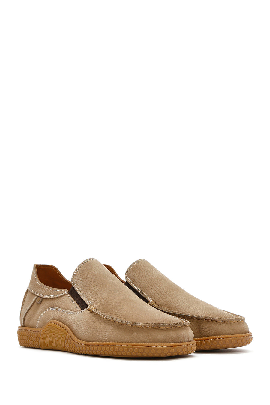 Men's Beige Nubuck Leather Comfort Loafer