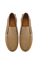 Men's Beige Nubuck Leather Comfort Loafer | Derimod