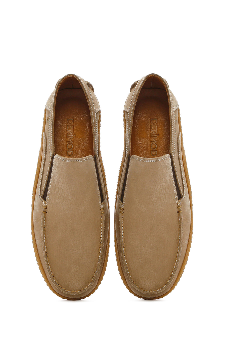 Men's Beige Nubuck Leather Comfort Loafer