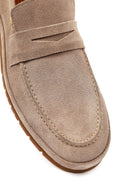 Erkek Bej Süet Deri Loafer | Derimod