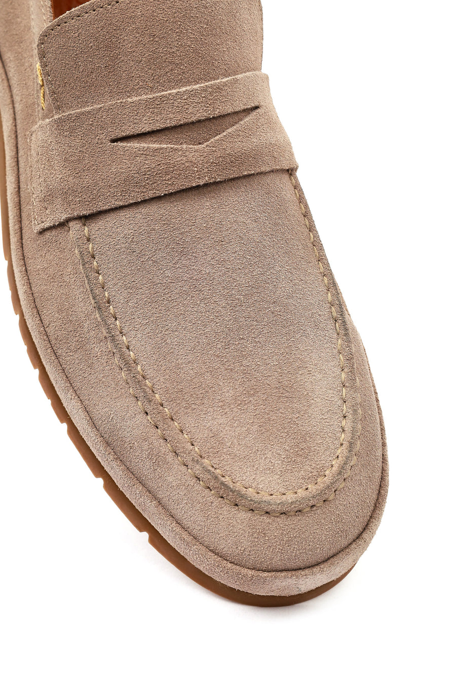Erkek Bej Süet Deri Loafer