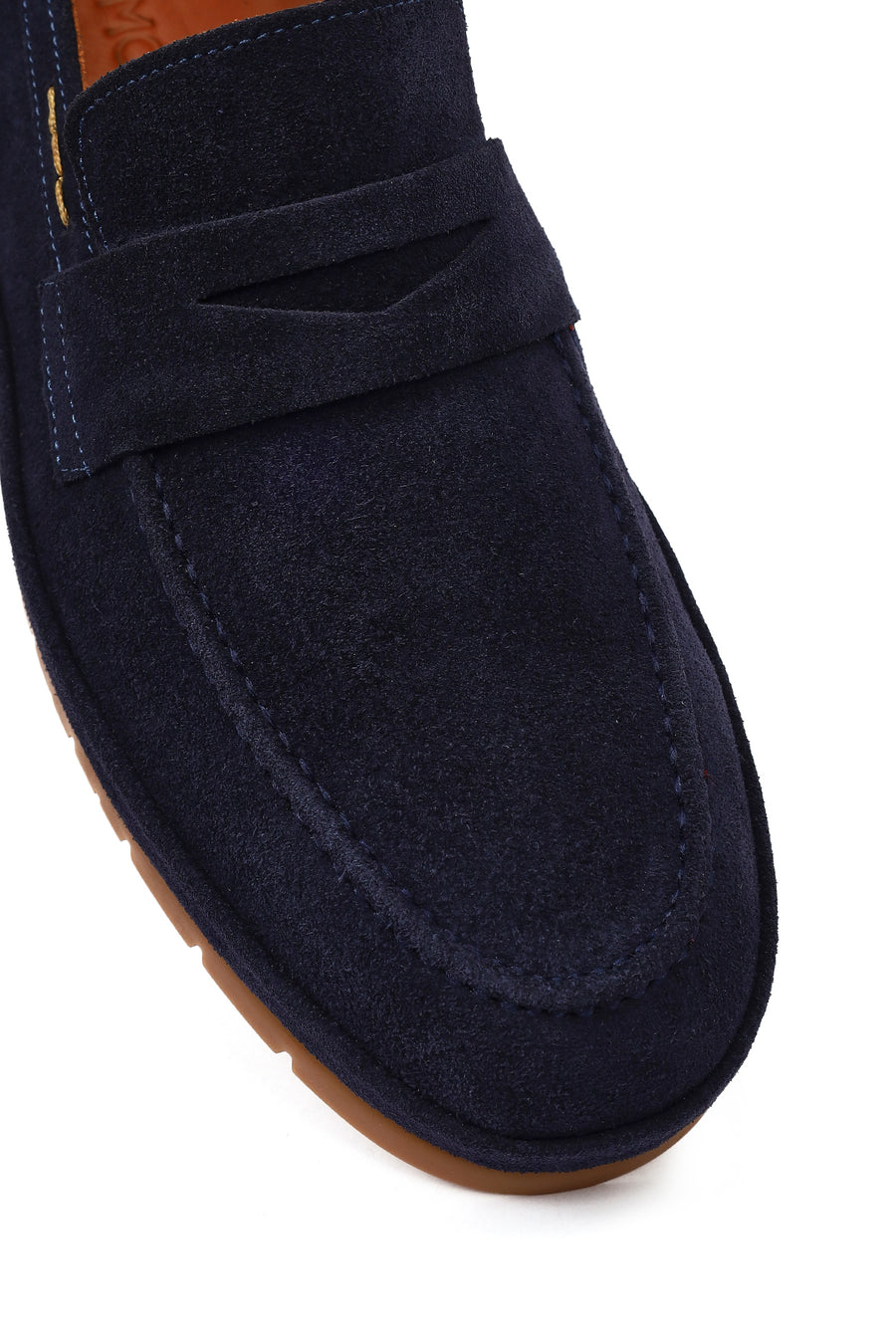 Erkek Lacivert Süet Deri Loafer