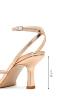 Women's Pink Ankle Strap Stone Thin Heel Sandals | Derimod