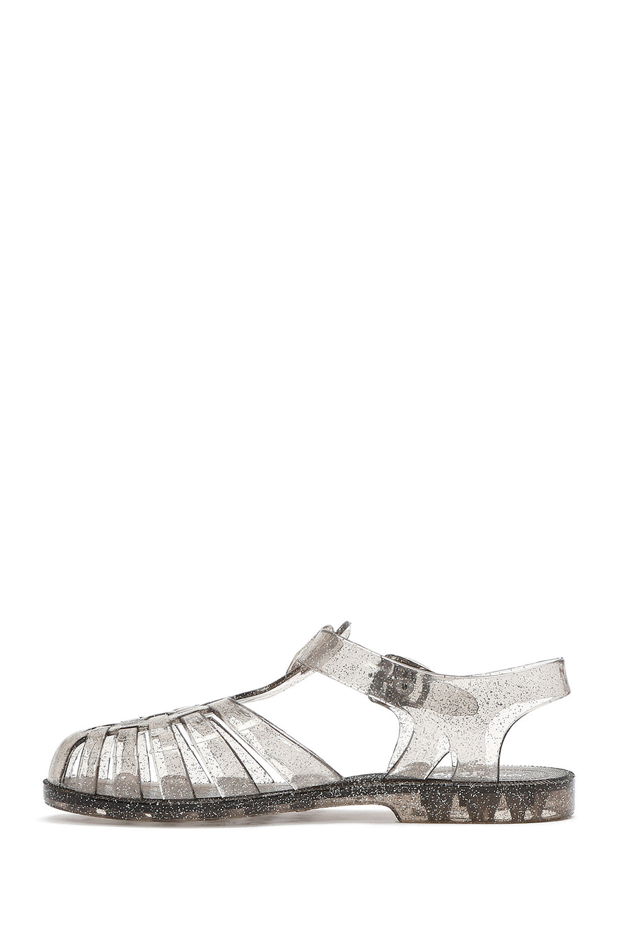 Women's Black Ankle Strap Jelly Sandals