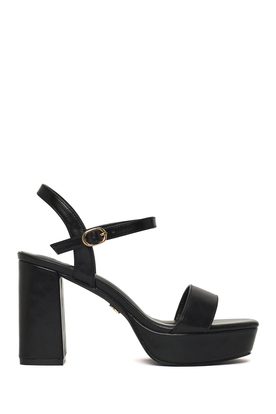 Woman Black Buckle Platform Chunky High-Heeled Sandals 26SFE499718 | Derimod
