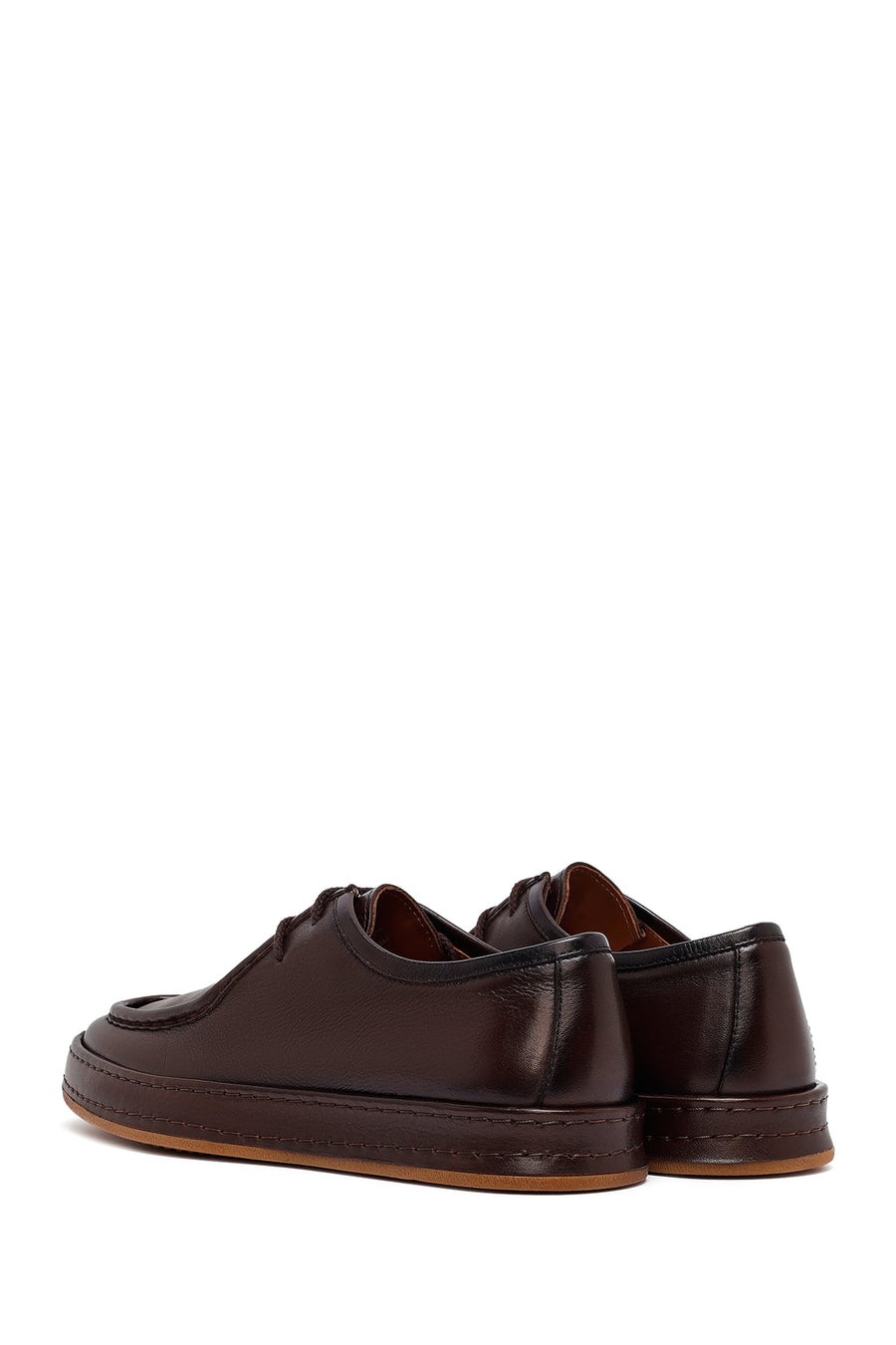 Male Brown Lace-up Leather Casual Shoes