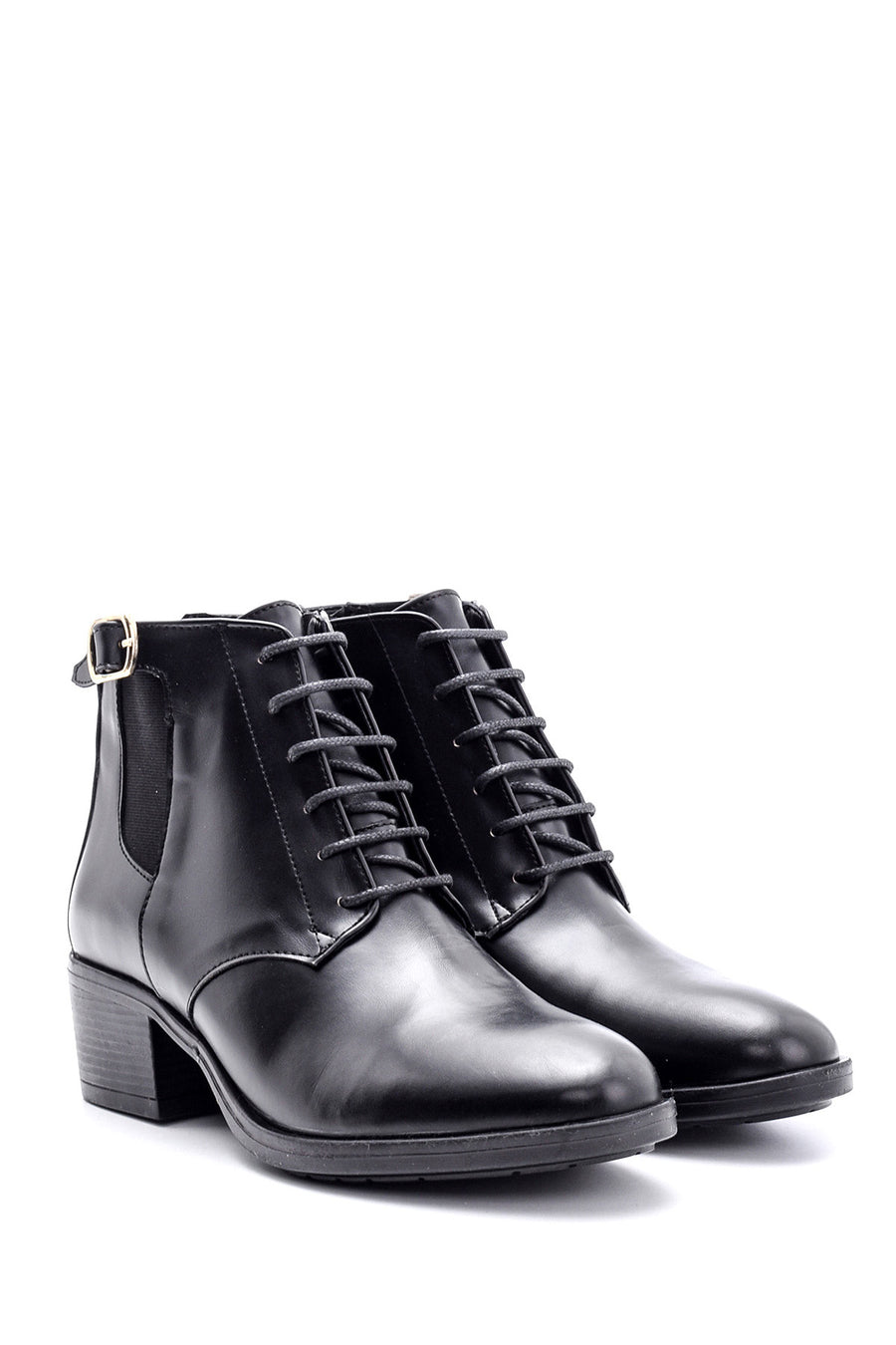 Women's Buckle Detailed Heeled Boots