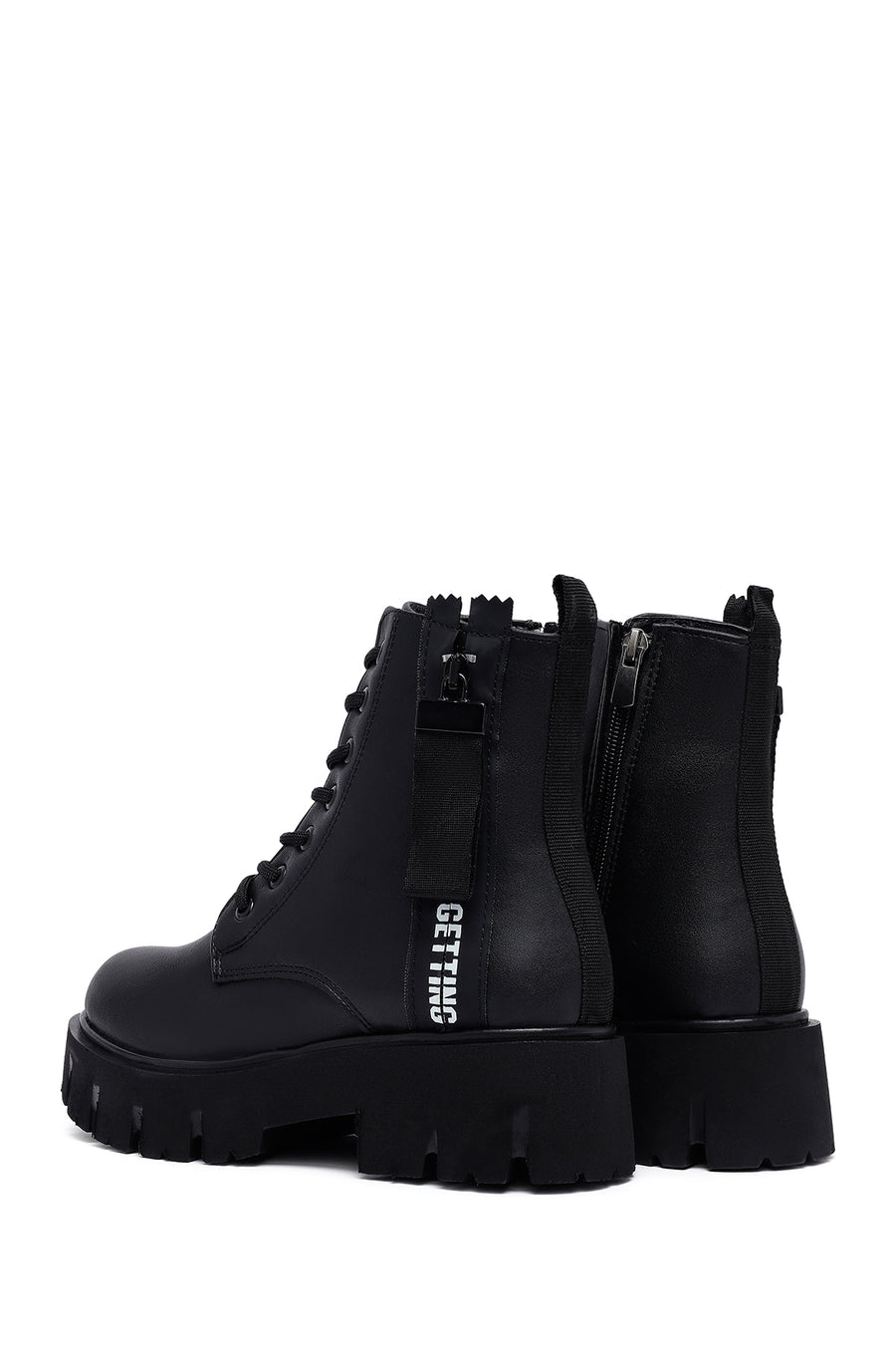 Women's Black Zippered Casual Boots