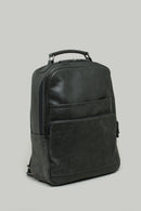Anthracite Men's Leather Backpack | Derimod